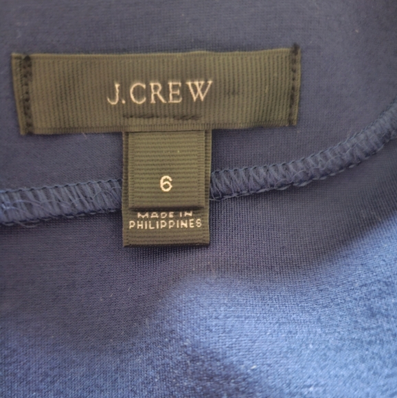 J. Crew Solid Blue Structured Knit Zip Sheath Dress Size 6 B6128 - Picture 4 of 6